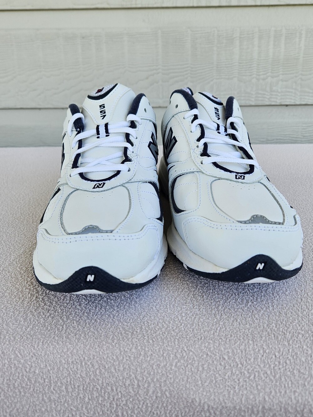 New Balance 557 Retro Sneaker Men SZ 10 White Navy Tie Athletic Shoe MW557LR - Picture 6 of 12
